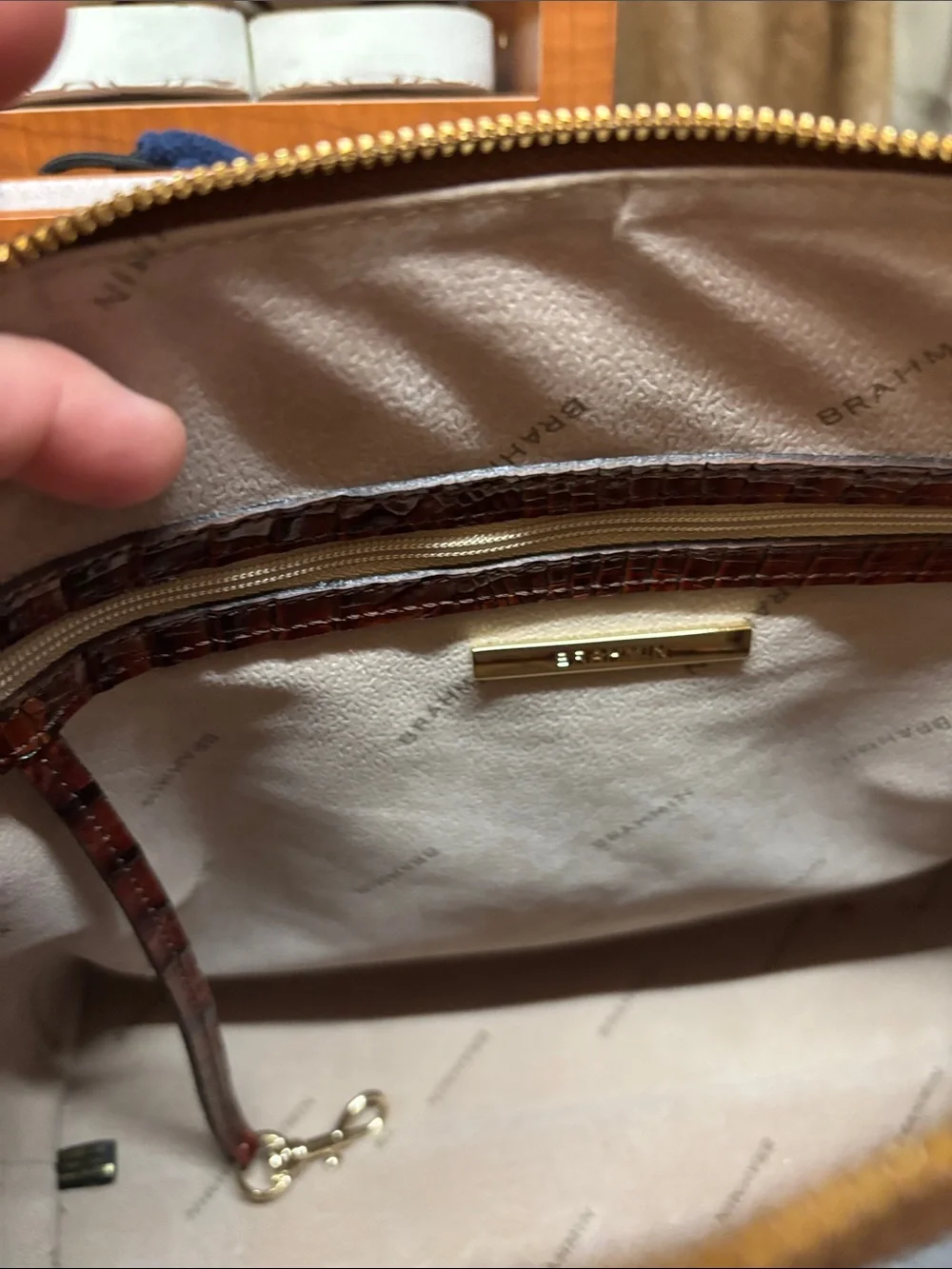 NWOT Brahmin Pecan Melbourne Duxbury Satchel